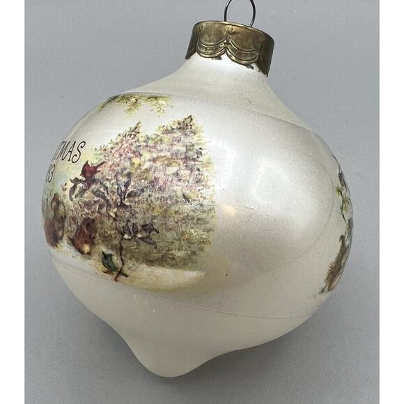 Hallmark Keepsake Ornament Christmas 1983 Child Praying Animals No Box Glass - Picture 4 of 5